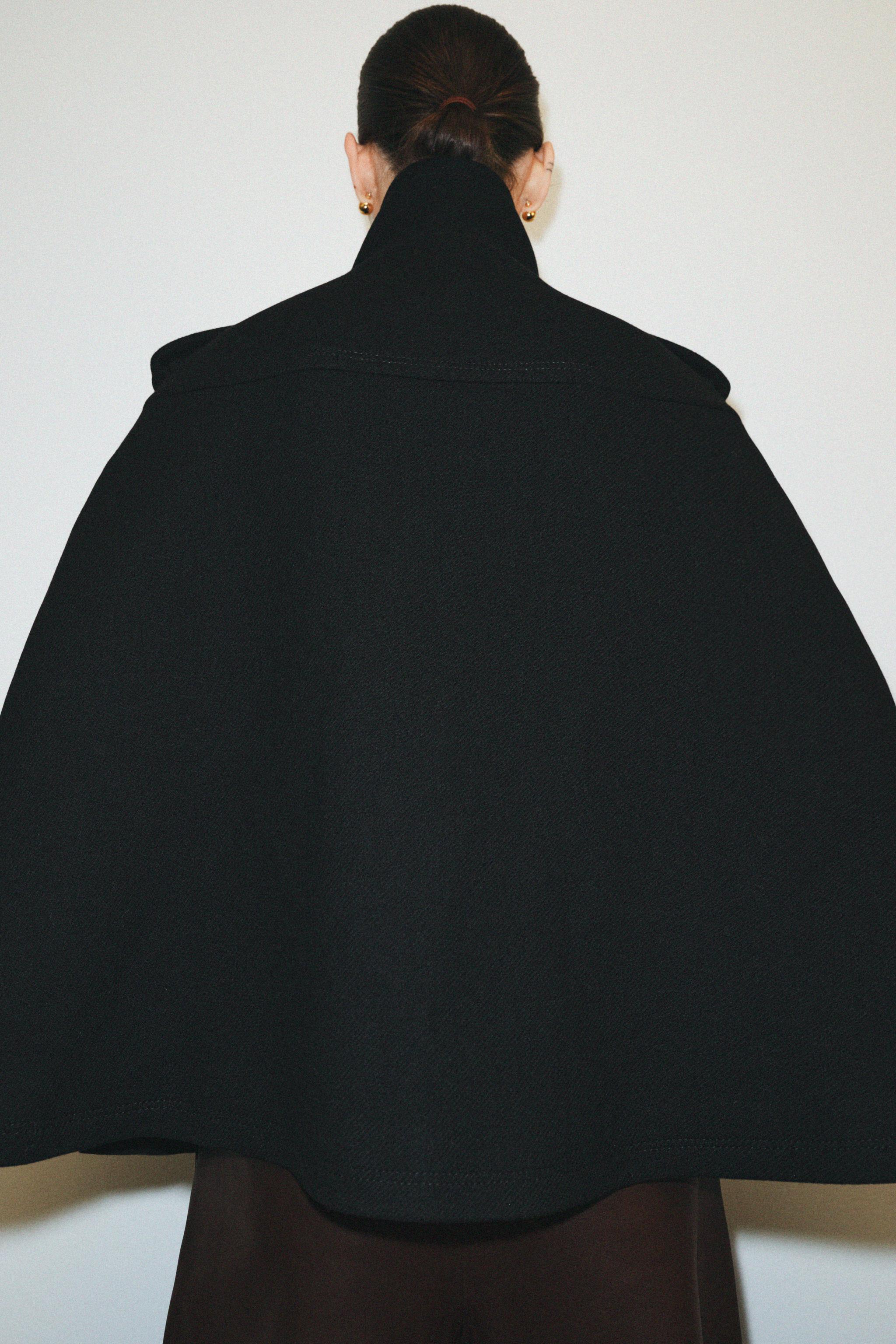 WOOL BLEND CAPE MANTECO ZW COLLECTION